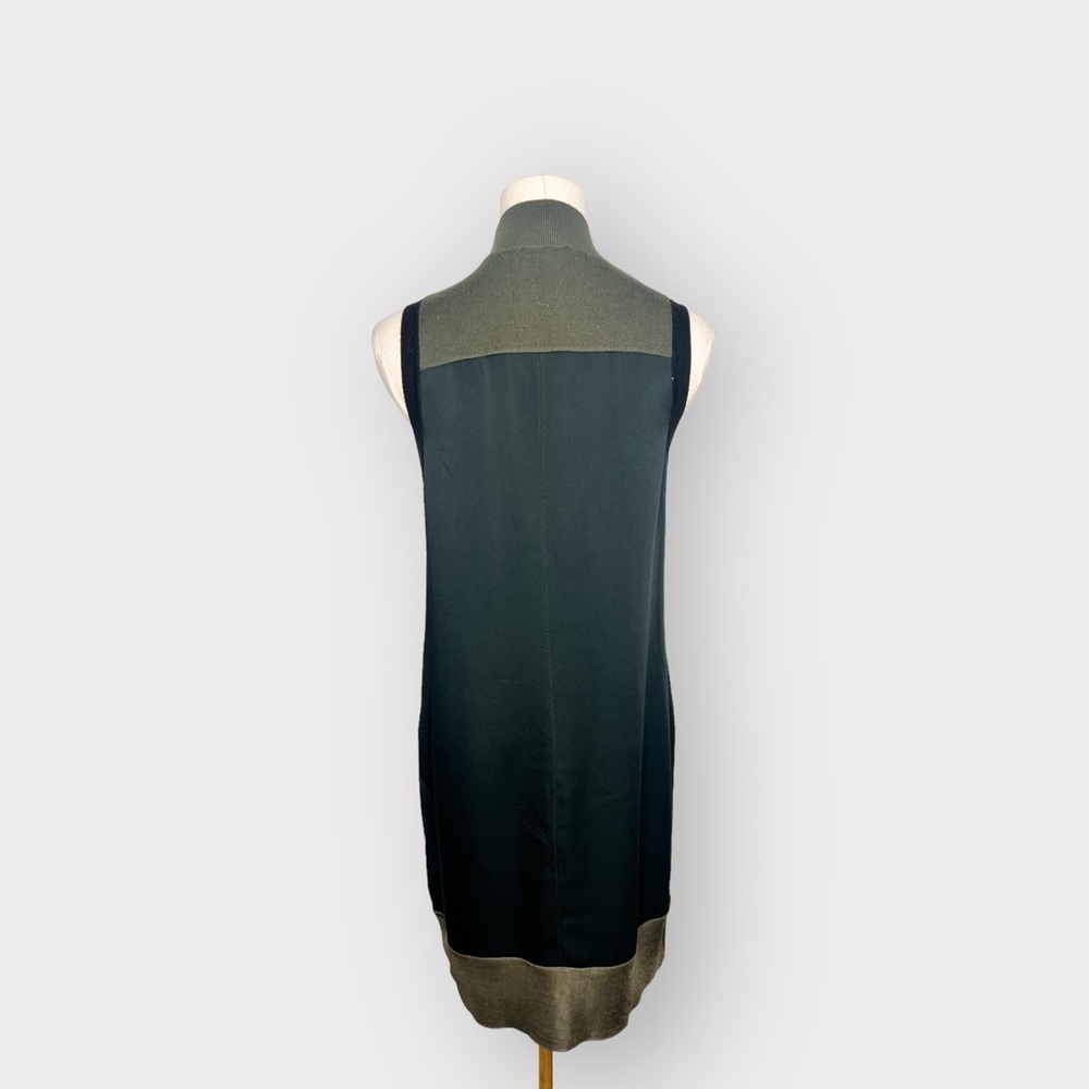 RAG & BONE Vivienne Color Block Mock Neck Dress Black & Green (Sz S) - Picture 3 of 6